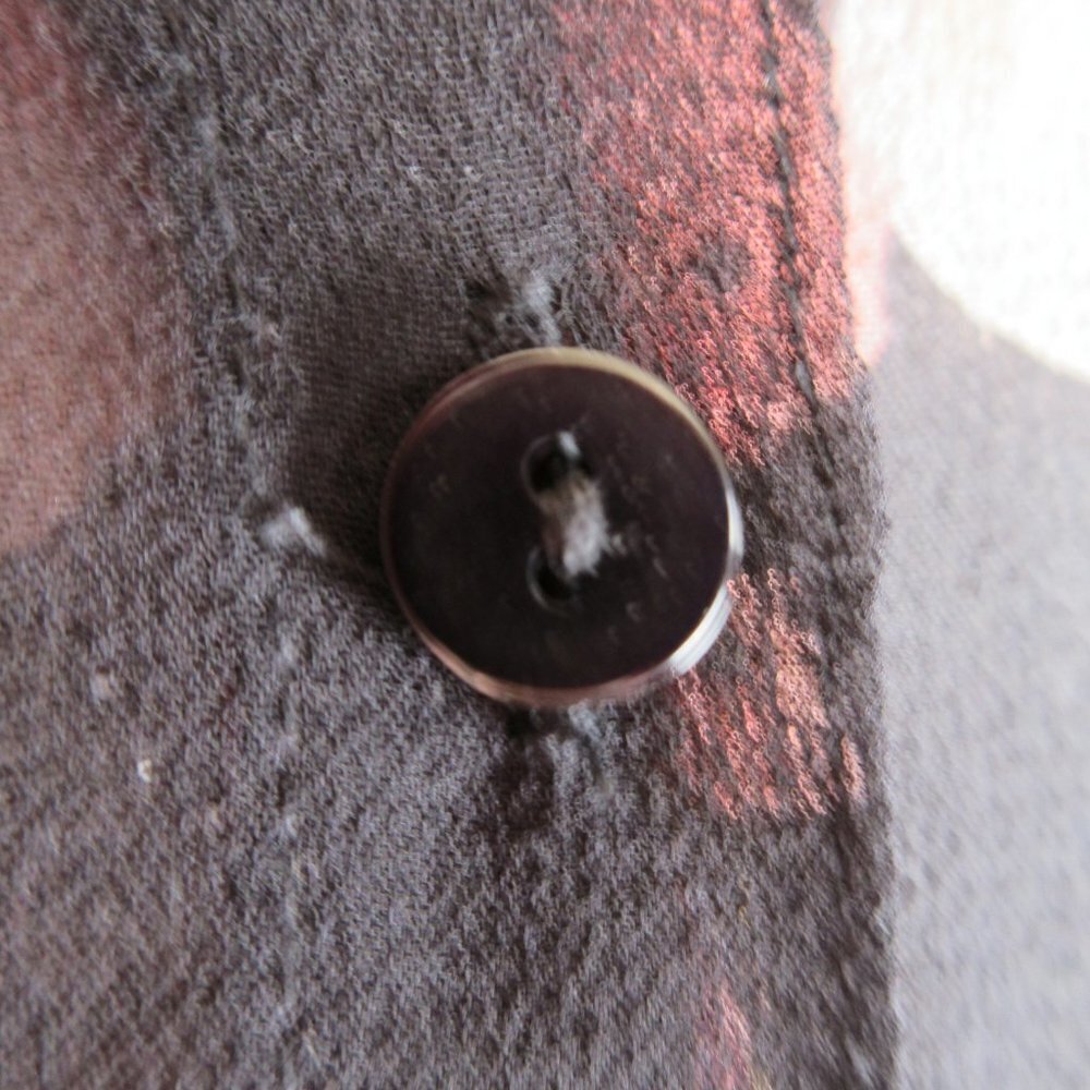 Robbie Bee Sheer Black Silk Button Down Shirt Size 10 Pink Flowers - Picture 4 of 10
